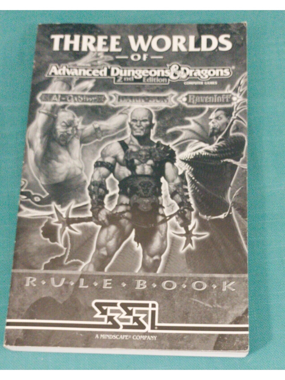 THREE Worlds of Advanced DUNGEONS & Dragons 2nd RULE Book MINDSCAPE PB 811901